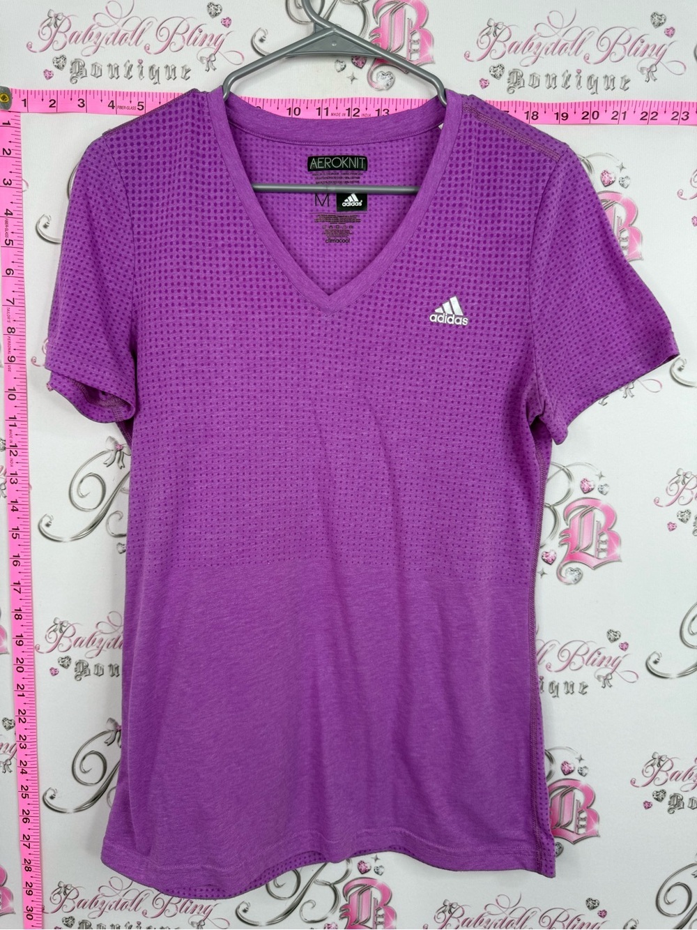 adidas aeroknit Women's Purple Aeroknit V-Neck Performance Top
